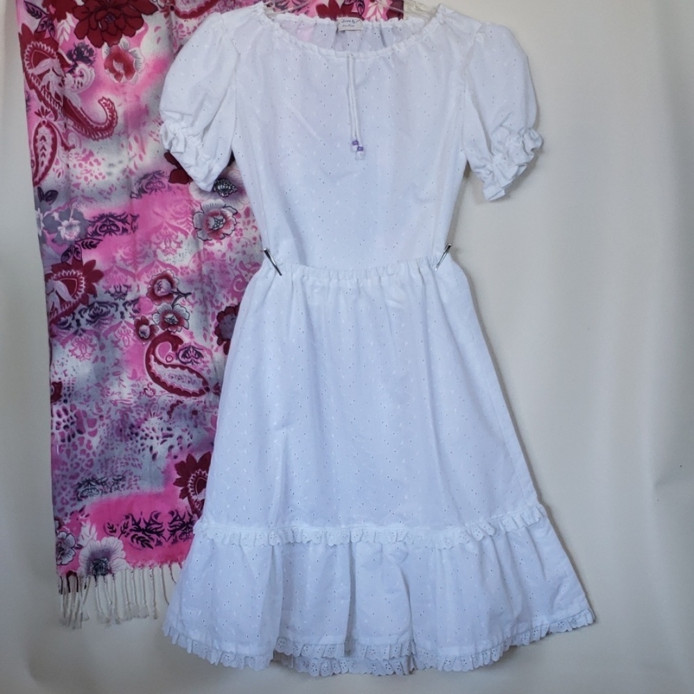 Vintage handmade skirt/top set white eyelet girls